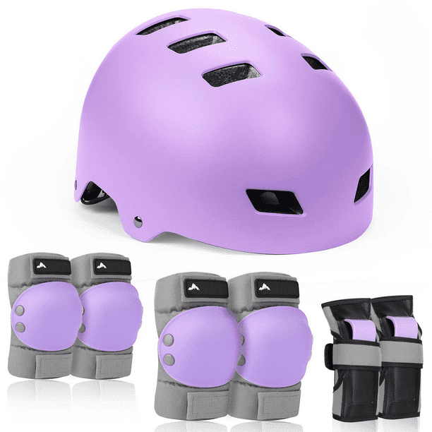 Adjustable Helmet for Ages 3-8 Boys Girls with Knee Pads and Elbow Pads 6 in 1 Set for Skateboard Cycling Scooter Rollerblading Roller Skates Purpol Kids Bike Helmet Set Adjustable Helmet for Ages 3-8 Boys Girls with Knee Pads and Elbow Pads 6 in 1 Set for Skateboard Cycling Scooter Rollerblading Roller Skates Purpol Kids Bike Helmet Set